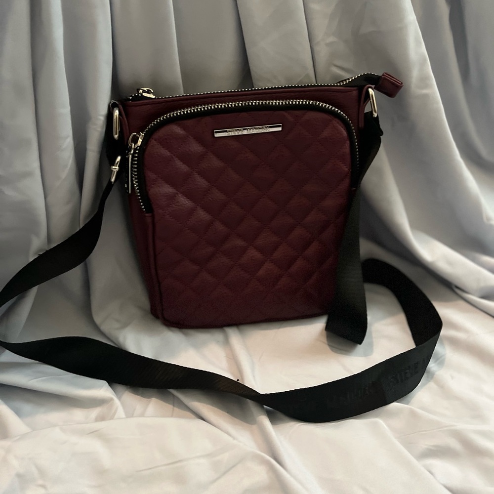 Steve Madden Quilted Wine Crossbody Bag